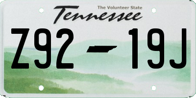 TN license plate Z9219J
