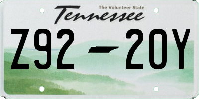 TN license plate Z9220Y