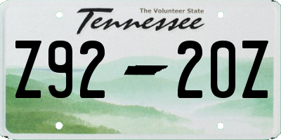 TN license plate Z9220Z