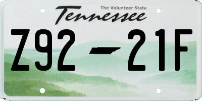 TN license plate Z9221F