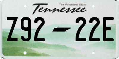 TN license plate Z9222E