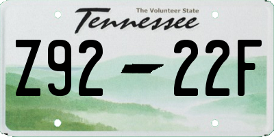 TN license plate Z9222F