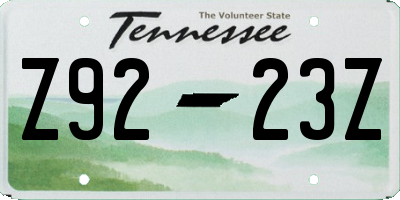 TN license plate Z9223Z