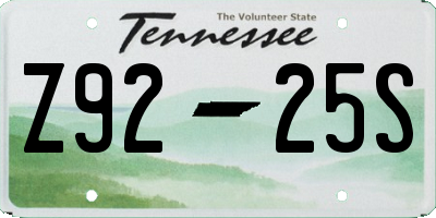 TN license plate Z9225S