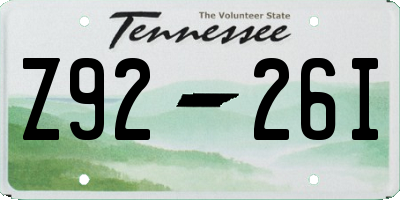 TN license plate Z9226I