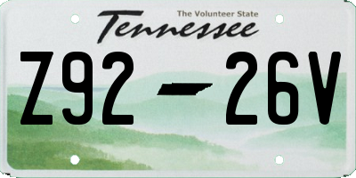 TN license plate Z9226V