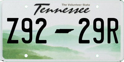 TN license plate Z9229R