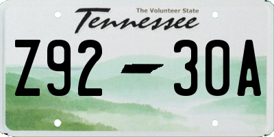 TN license plate Z9230A