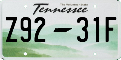 TN license plate Z9231F