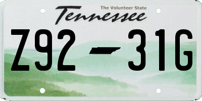 TN license plate Z9231G