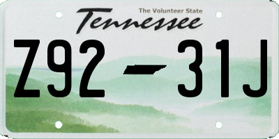 TN license plate Z9231J