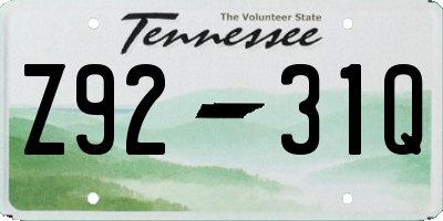 TN license plate Z9231Q