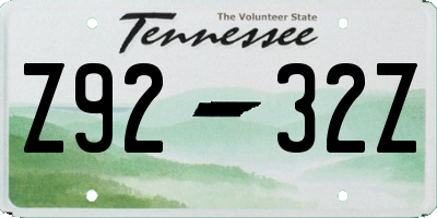 TN license plate Z9232Z
