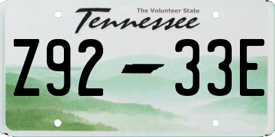 TN license plate Z9233E
