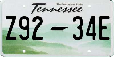 TN license plate Z9234E