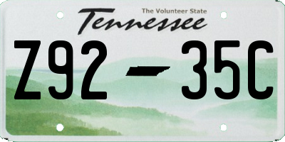 TN license plate Z9235C
