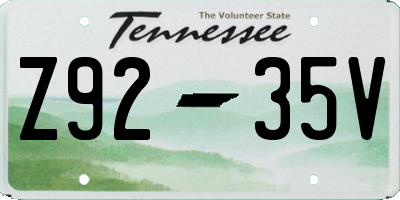 TN license plate Z9235V