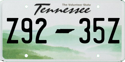 TN license plate Z9235Z
