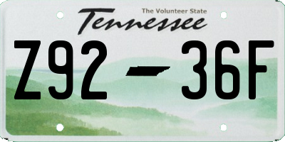 TN license plate Z9236F