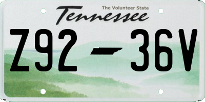 TN license plate Z9236V