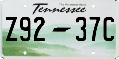 TN license plate Z9237C