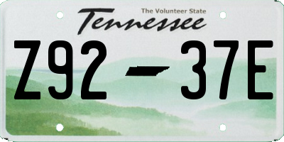 TN license plate Z9237E