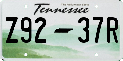 TN license plate Z9237R