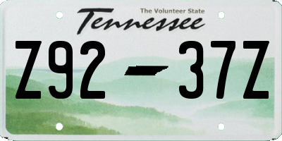 TN license plate Z9237Z