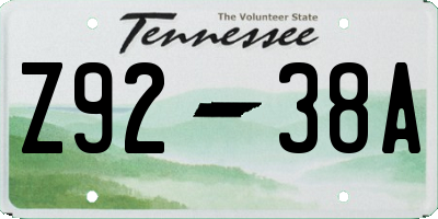 TN license plate Z9238A