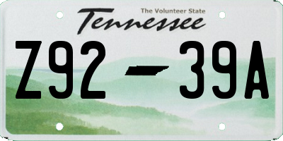 TN license plate Z9239A