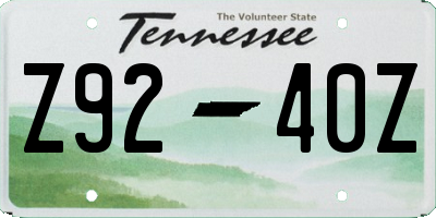TN license plate Z9240Z