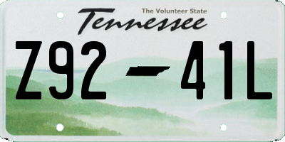 TN license plate Z9241L