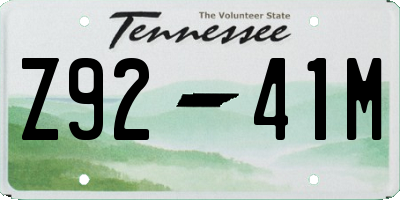 TN license plate Z9241M