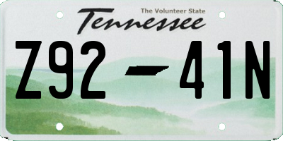 TN license plate Z9241N