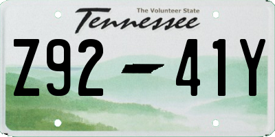 TN license plate Z9241Y