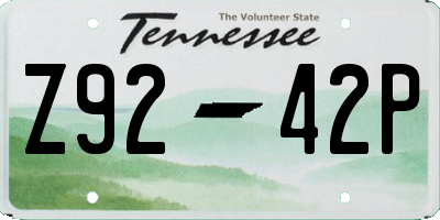 TN license plate Z9242P