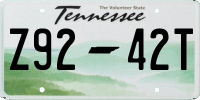 TN license plate Z9242T