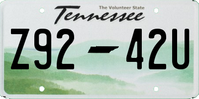 TN license plate Z9242U