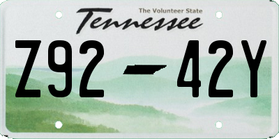 TN license plate Z9242Y