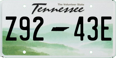 TN license plate Z9243E