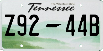 TN license plate Z9244B
