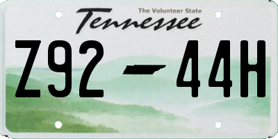 TN license plate Z9244H