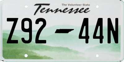 TN license plate Z9244N