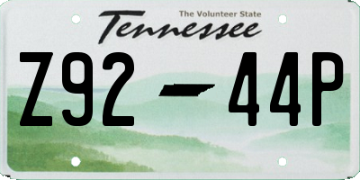 TN license plate Z9244P