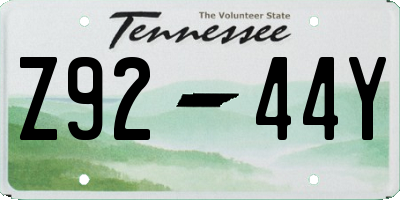 TN license plate Z9244Y