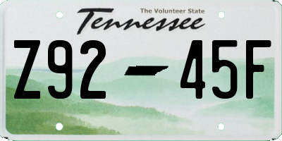 TN license plate Z9245F