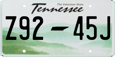 TN license plate Z9245J
