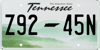 TN license plate Z9245N