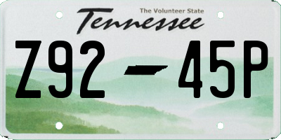 TN license plate Z9245P