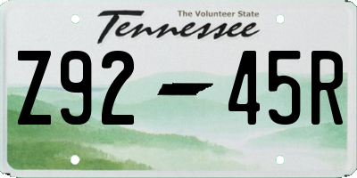 TN license plate Z9245R